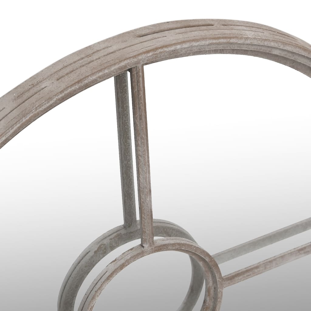 Väggspegel sandfärgad 60x4 cm rund järn för utomhusbruk