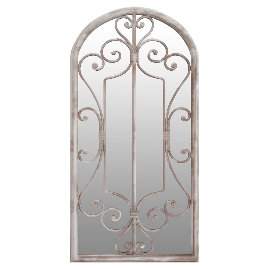 Väggspegel sandfärgad 70x30 cm järn för utomhusbruk