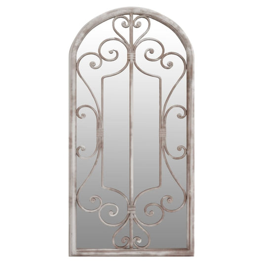 Väggspegel sandfärgad 70x30 cm järn för utomhusbruk