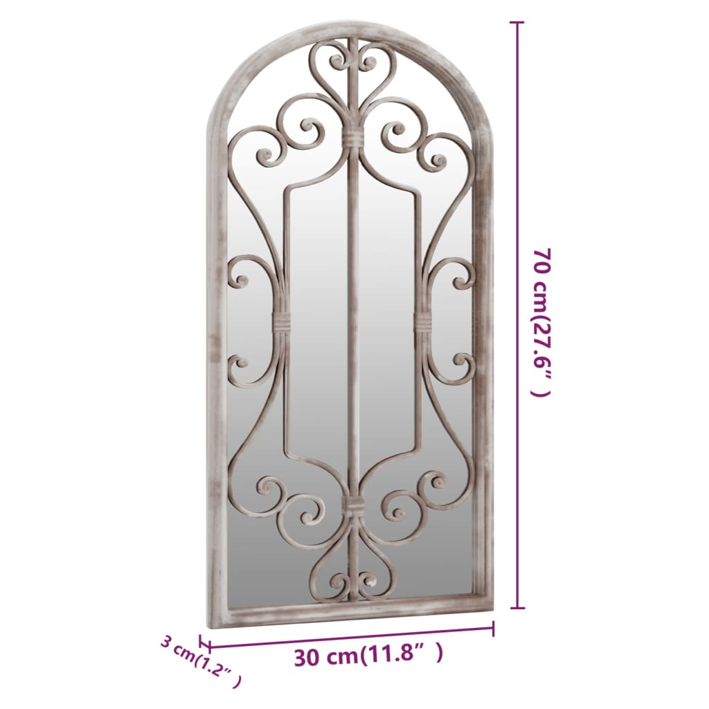 Väggspegel sandfärgad 70x30 cm järn för utomhusbruk