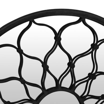 Väggspegel Svart 60x3 cm rund järn för inomhusbruk