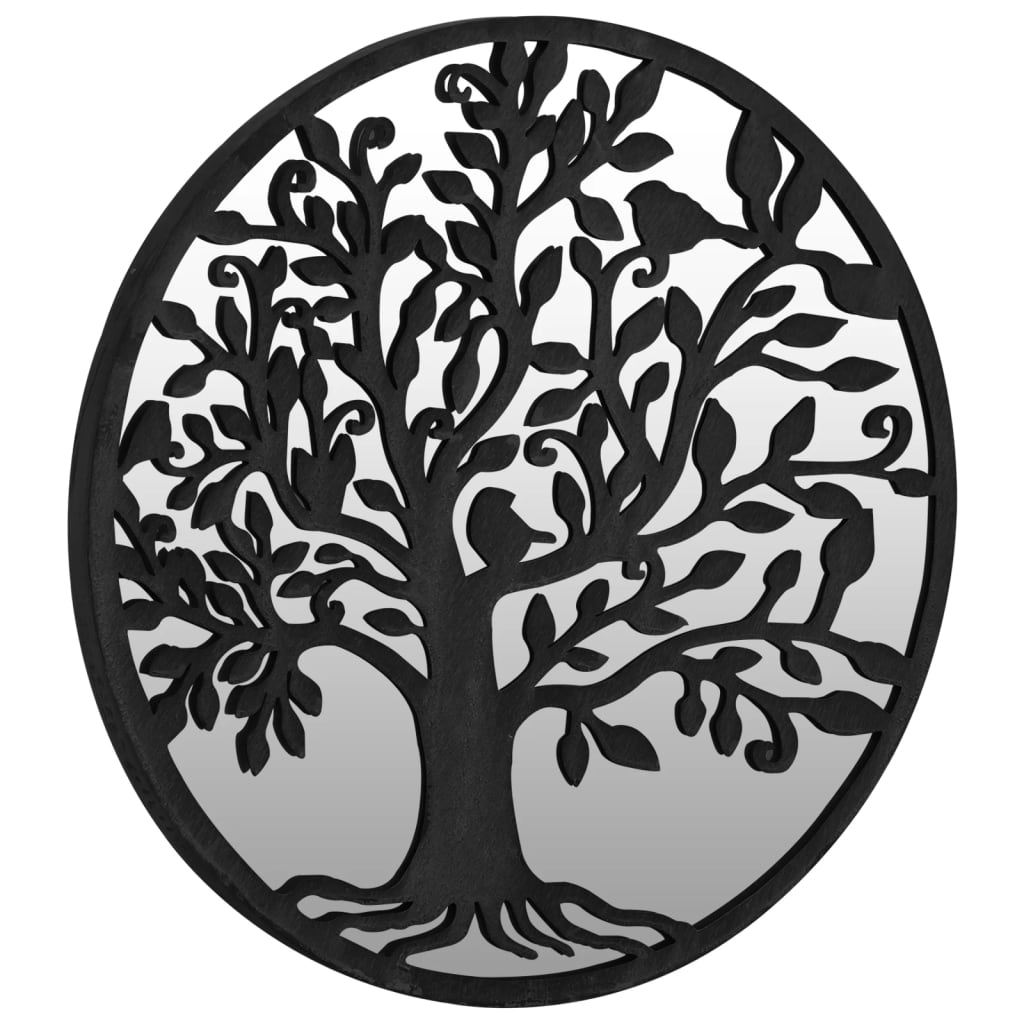 Väggspegel Svart 60x2,5 cm rund järn