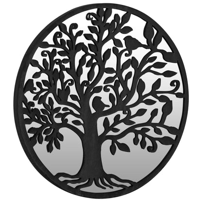 Väggspegel Svart 60x2,5 cm rund järn