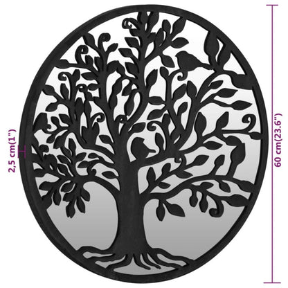 Väggspegel Svart 60x2,5 cm rund järn