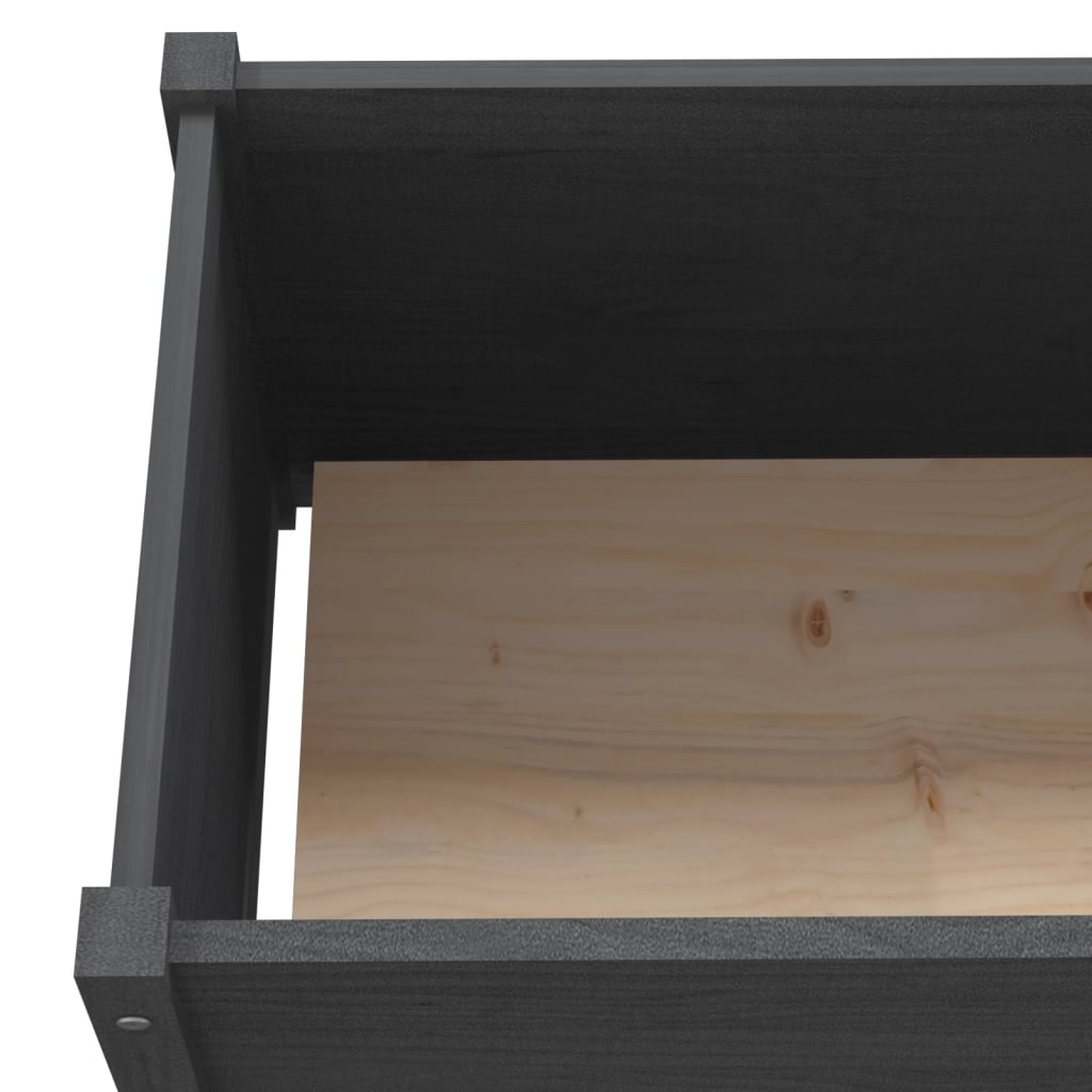 Odlingslåda grå 200x50x70 cm massiv furu