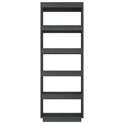 Bokhylla Grå 60x35x167 cm massiv furu