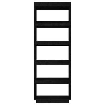 Bokhylla Svart 60x35x167 cm massiv furu