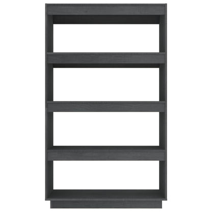 Bokhylla Grå 80x35x135 cm massiv furu