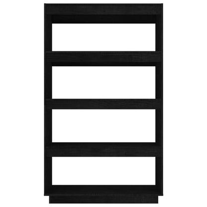 Bokhylla Svart 80x35x135 cm massiv furu