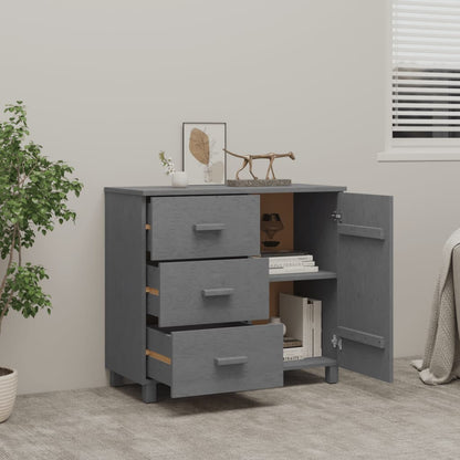 Skänk Grå HAMAR mörkgrå 90x40x80 cm massiv furu