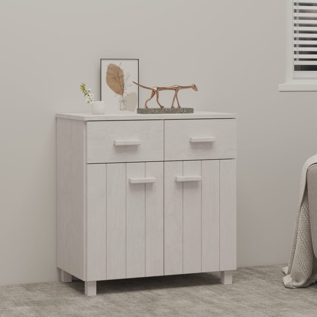 Skänk Vit HAMAR 79x40x80 cm massiv furu