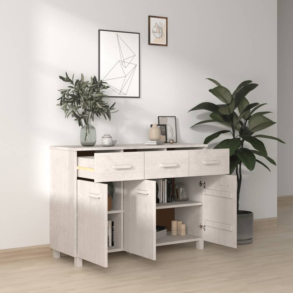 Skänk Vit HAMAR 113x40x80 cm massiv furu