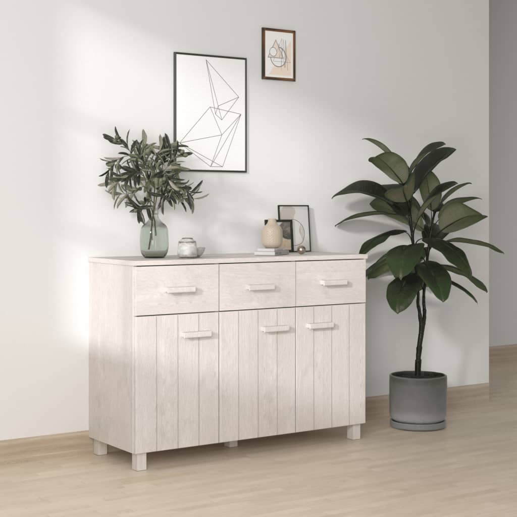 Skänk Vit HAMAR 113x40x80 cm massiv furu