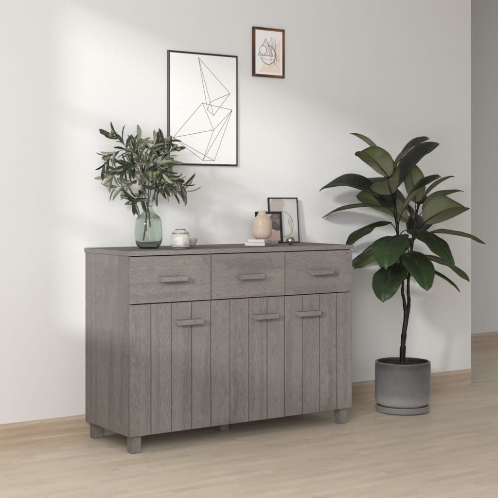 Skänk Grå HAMAR ljusGrå 113x40x80 cm massiv furu