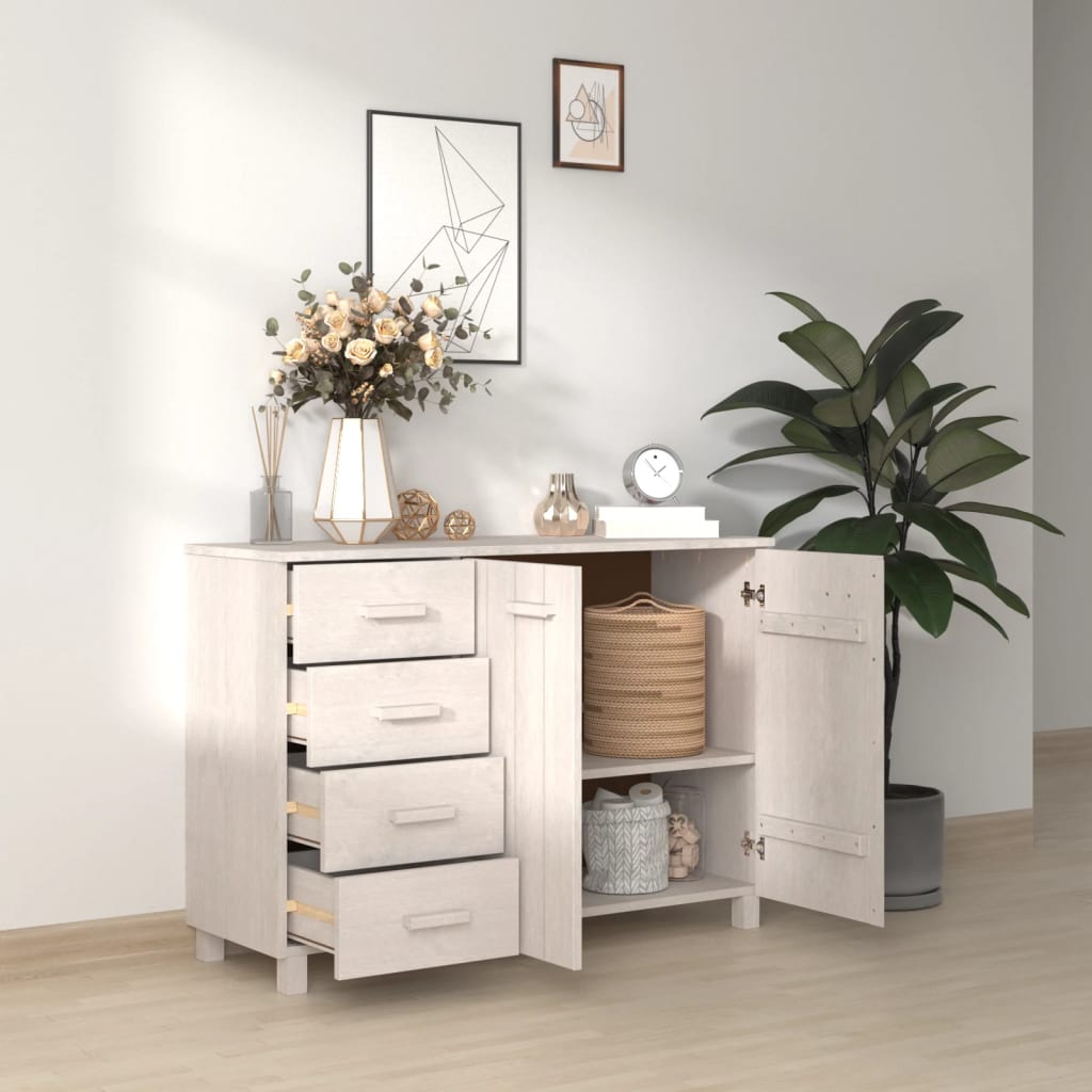 Skänk Vit HAMAR 113x40x80 cm massiv furu