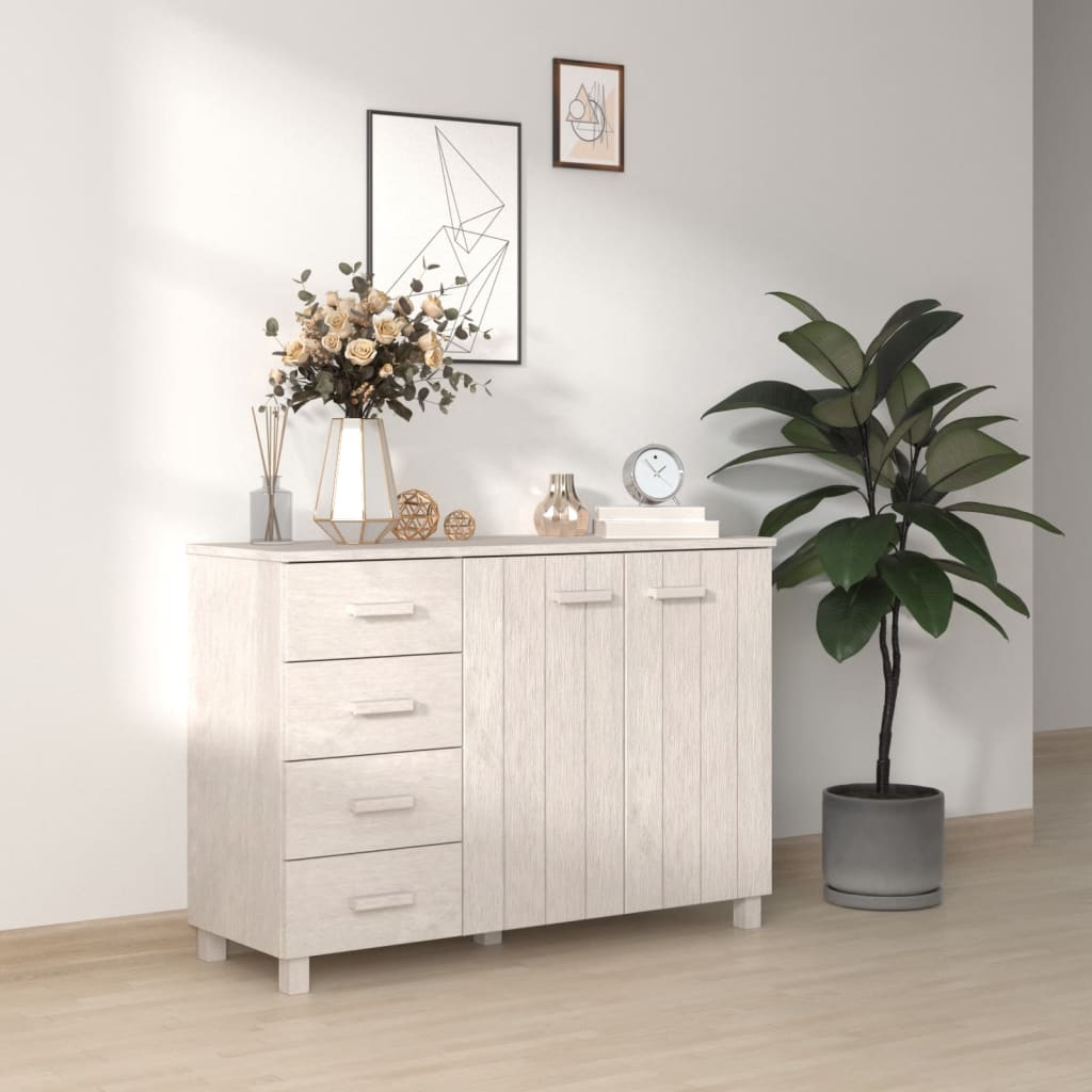 Skänk Vit HAMAR 113x40x80 cm massiv furu