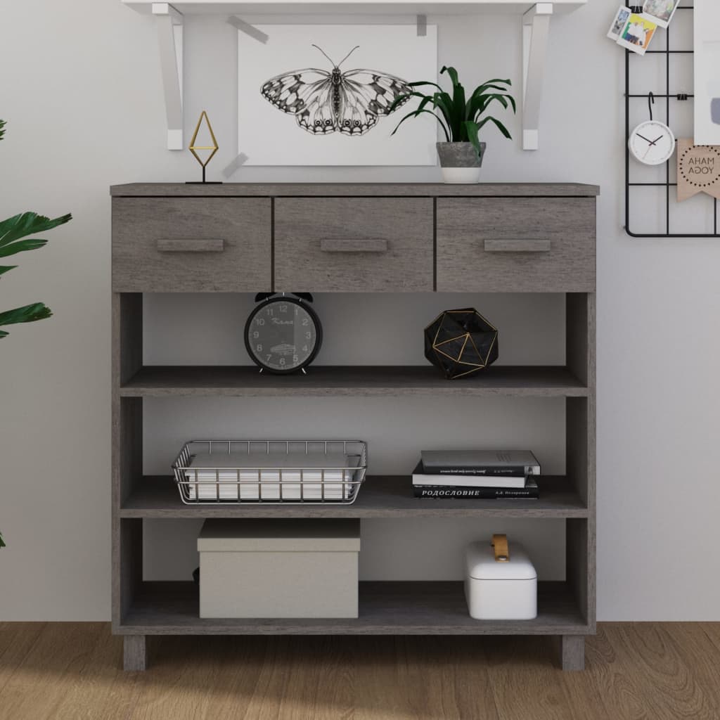 Avlastningsbord Konsollbord Grå LjusGrå HAMAR 90x35x90 cm massiv furu
