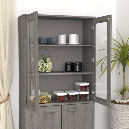 Skåp Grå Överdel till Skåp HAMAR ljusGrå 85x35x100 cm massiv furu