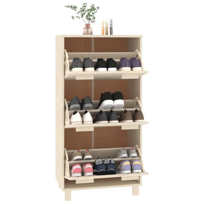 Skoställ Brun Honungsbrun 59,5x35x117 cm massiv furu