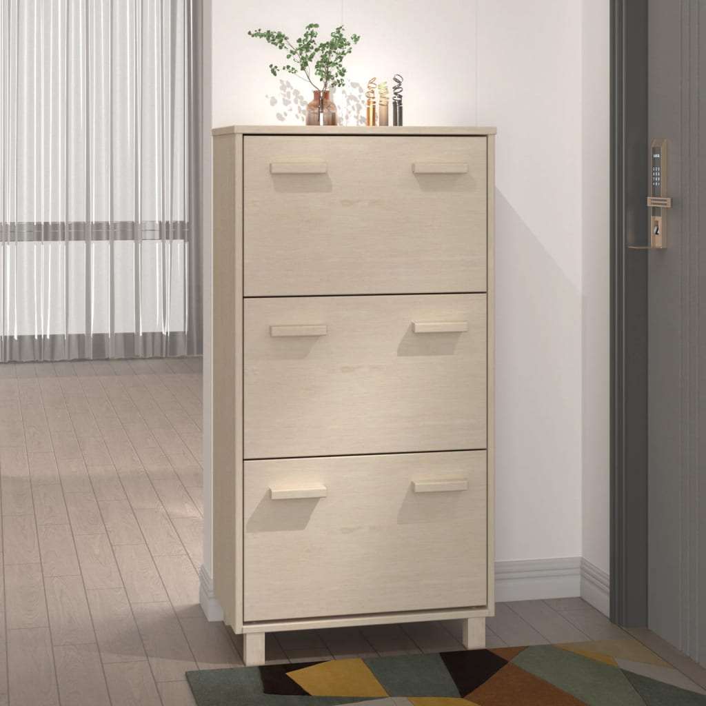 Skoställ Brun Honungsbrun 59,5x35x117 cm massiv furu