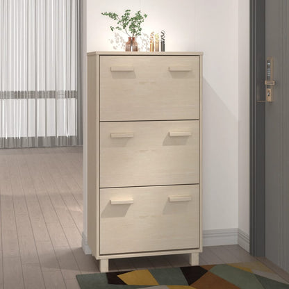 Skoställ Brun Honungsbrun 59,5x35x117 cm massiv furu
