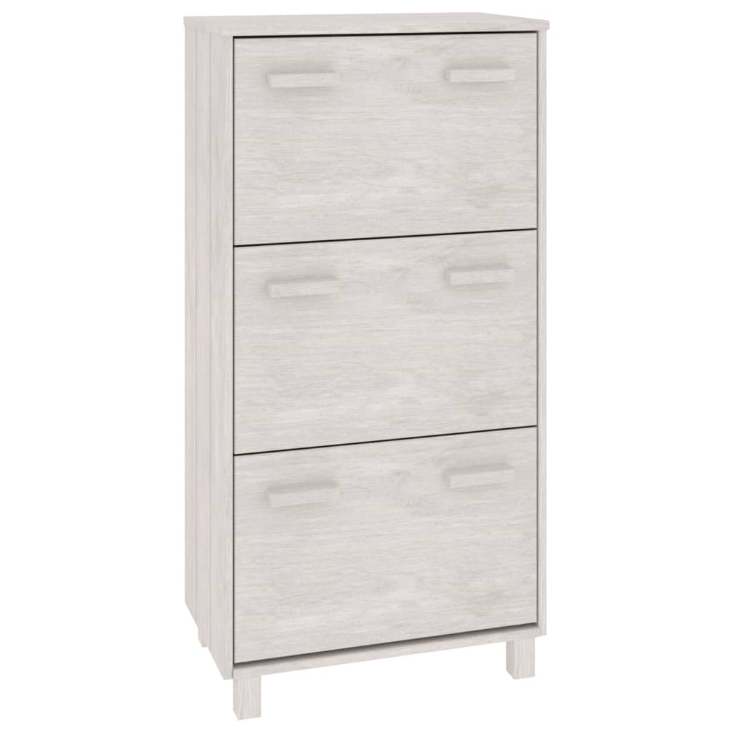 Skoställ Vit Skoskåp HAMAR 59,5x35x117 cm massiv furu