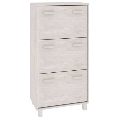 Skoställ Vit Skoskåp HAMAR 59,5x35x117 cm massiv furu