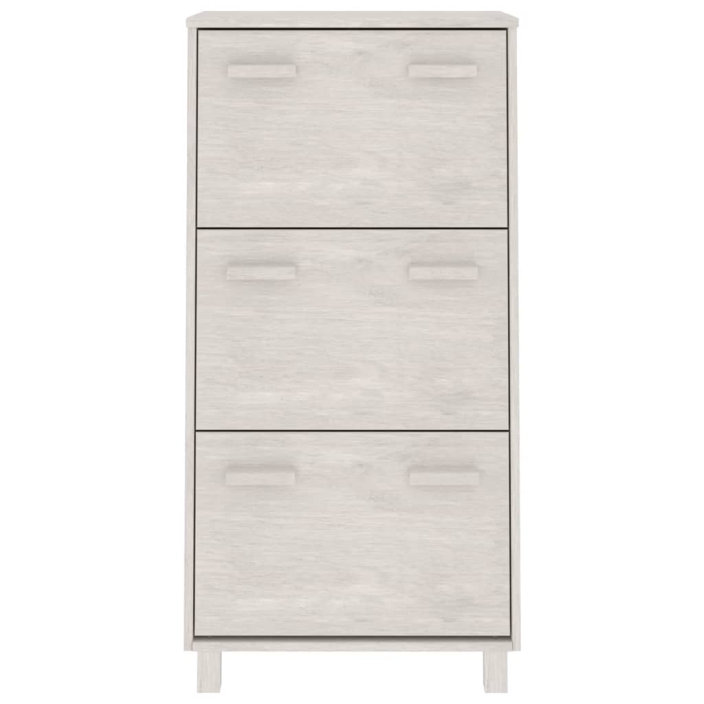 Skoställ Vit Skoskåp HAMAR 59,5x35x117 cm massiv furu