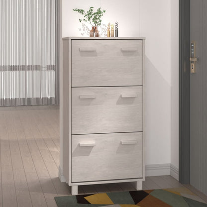 Skoställ Vit Skoskåp HAMAR 59,5x35x117 cm massiv furu