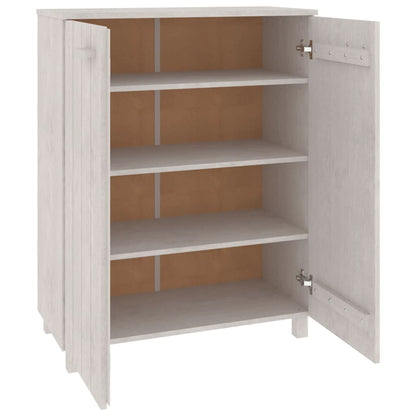 Skoställ Vit Skoskåp HAMAR 85x40x108 cm massiv furu