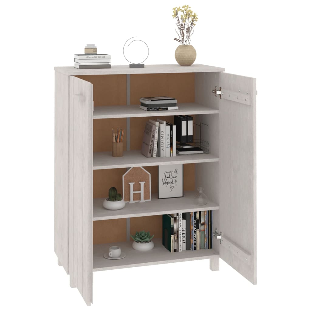 Skoställ Vit Skoskåp HAMAR 85x40x108 cm massiv furu