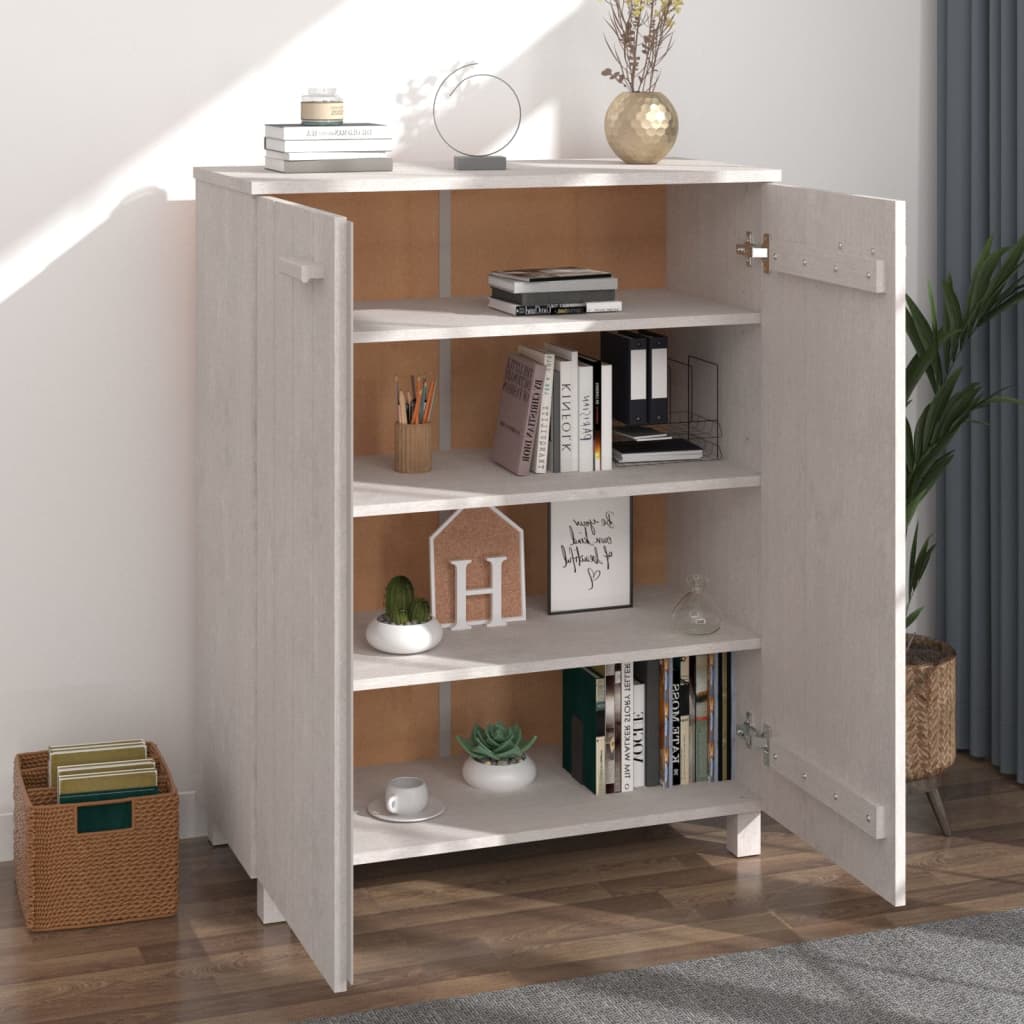 Skoställ Vit Skoskåp HAMAR 85x40x108 cm massiv furu