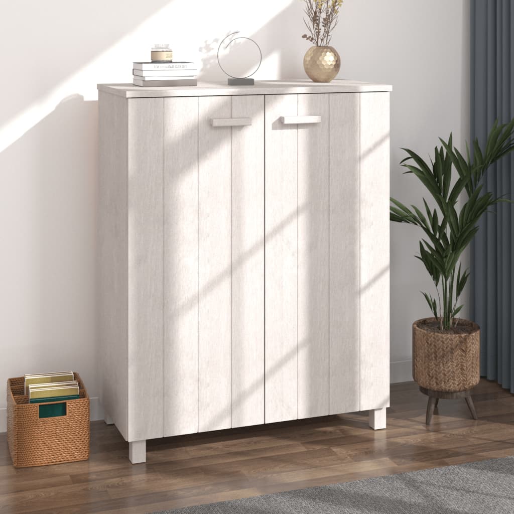 Skoställ Vit Skoskåp HAMAR 85x40x108 cm massiv furu
