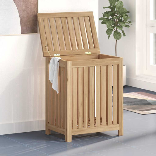 Tvättkorg 50x35x60 cm massivt teakträ