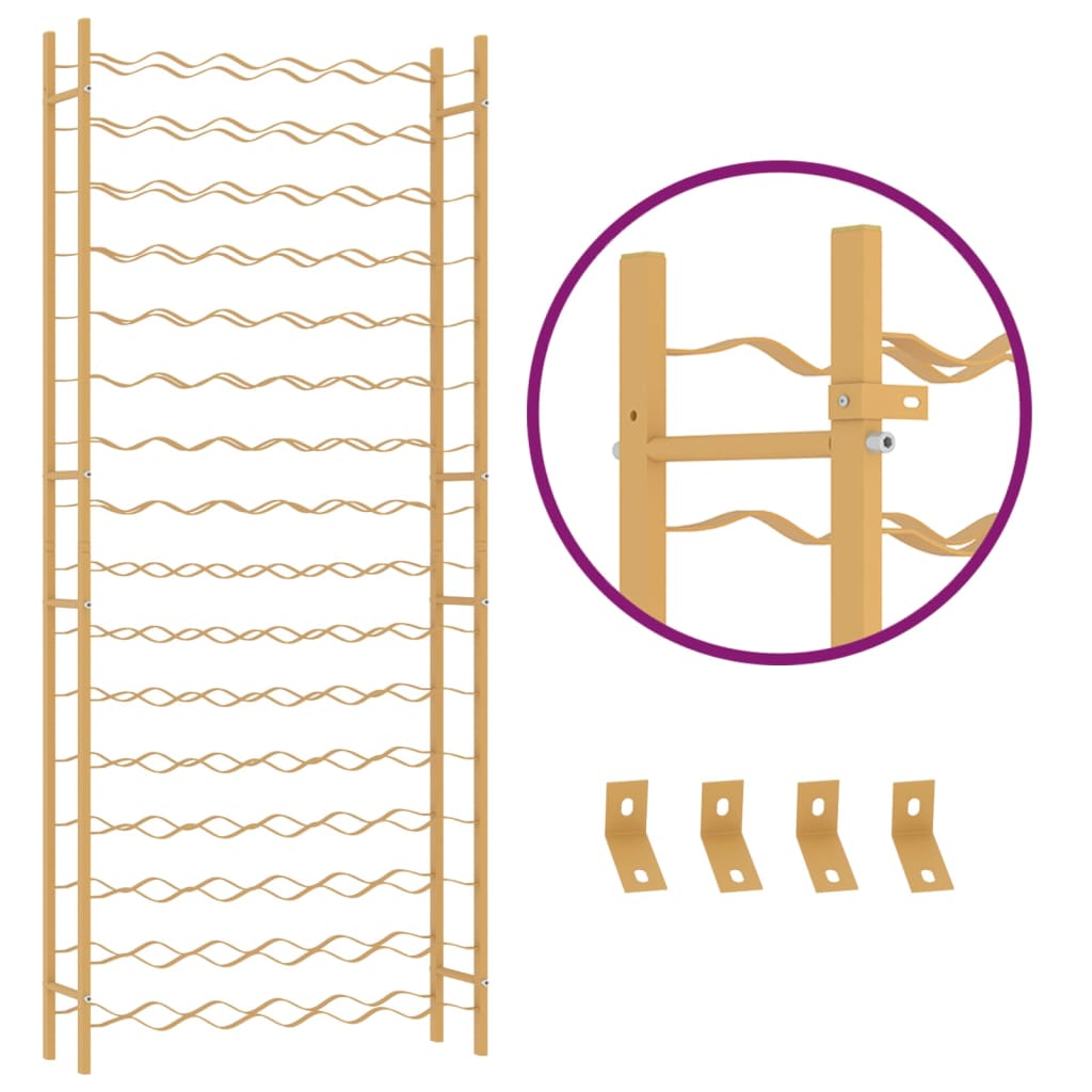 Vinställ för 96 flaskor guld metall