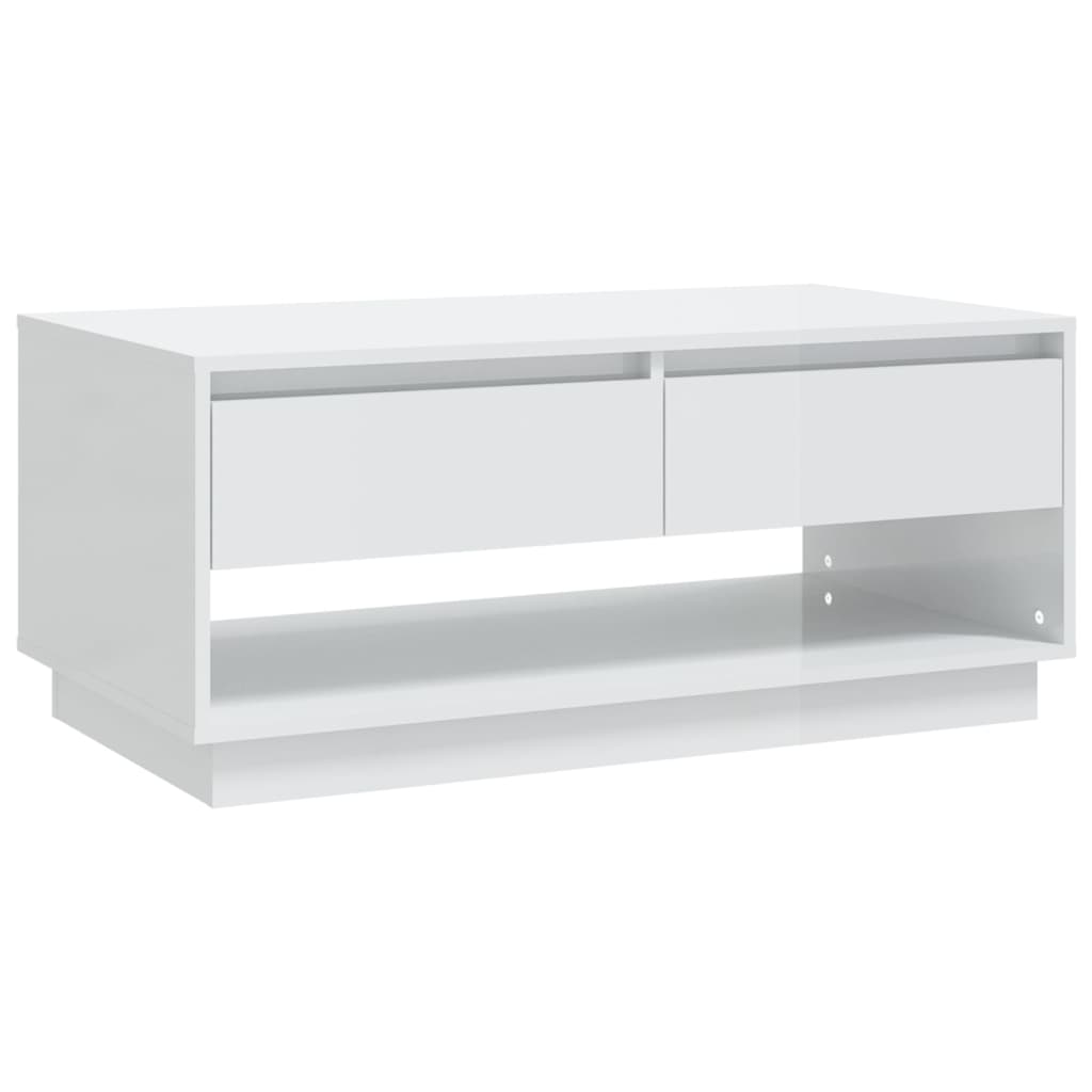 Soffbord Högglans Vit 102,5x55x44 cm