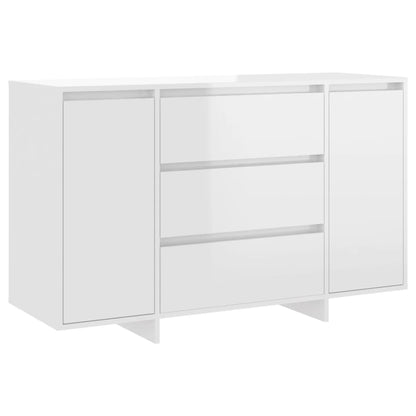 Skänk Högglans Vit med 3 lådor 120x41x75 cm