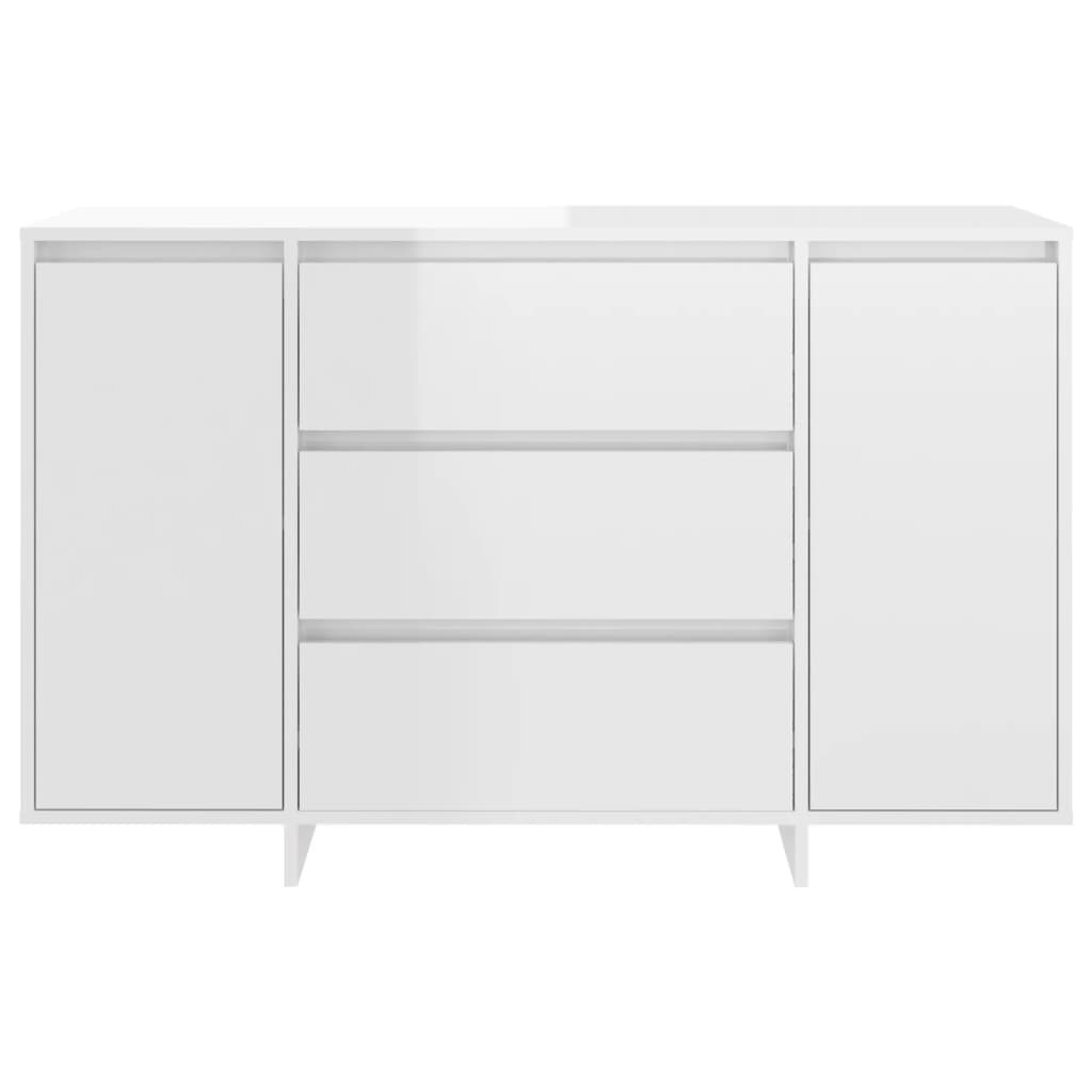 Skänk Högglans Vit med 3 lådor 120x41x75 cm