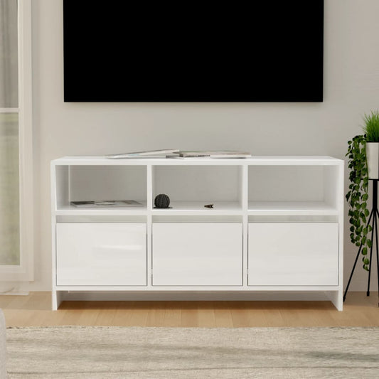 TV-Möbel Högglans Vit TV-Bänk 102x37,5x52,5 cm