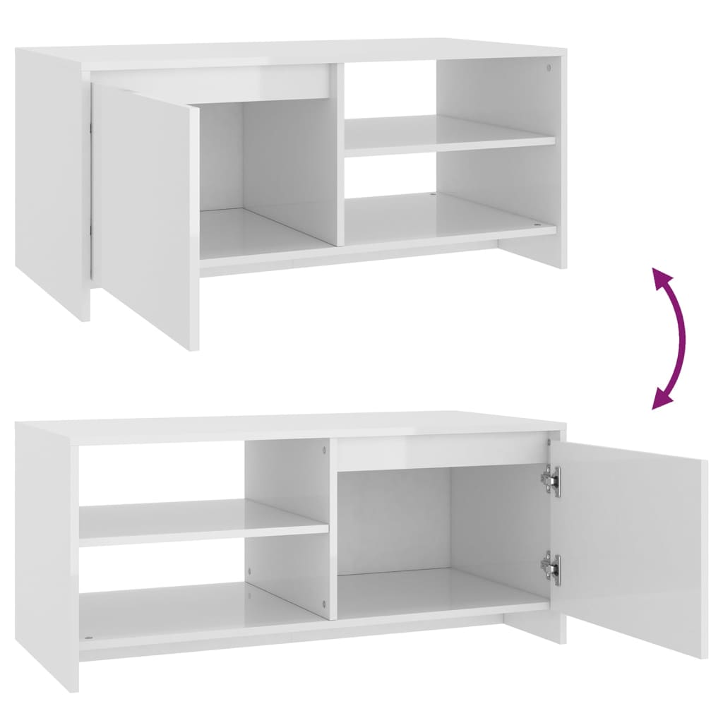 Soffbord Högglans Vit 102x50x45 cm