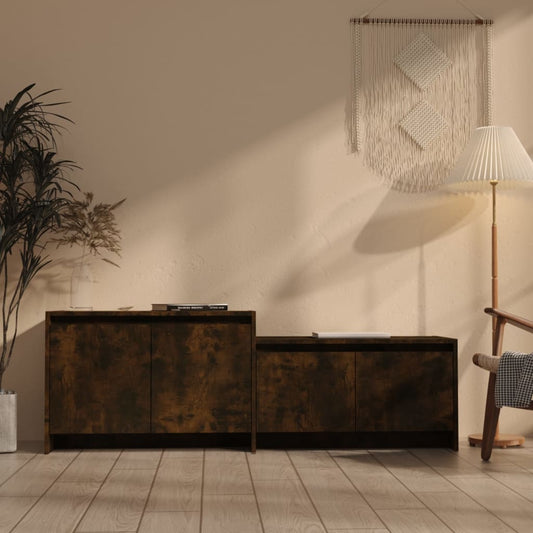TV-Möbel Rökfärgad Ek TV-Bänk 146,5x35x50 cm