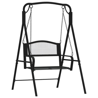 Trädgårdsbänk Metall Hammock 124 cm Svart stål