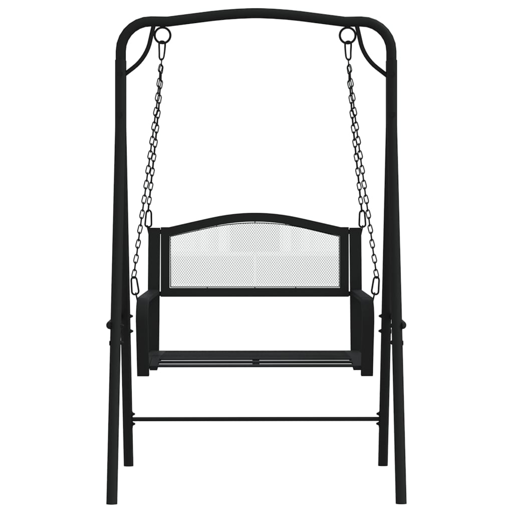 Trädgårdsbänk Metall Hammock 124 cm Svart stål