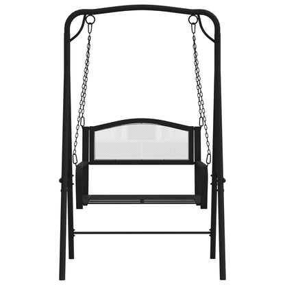Trädgårdsbänk Metall Hammock 124 cm Svart stål