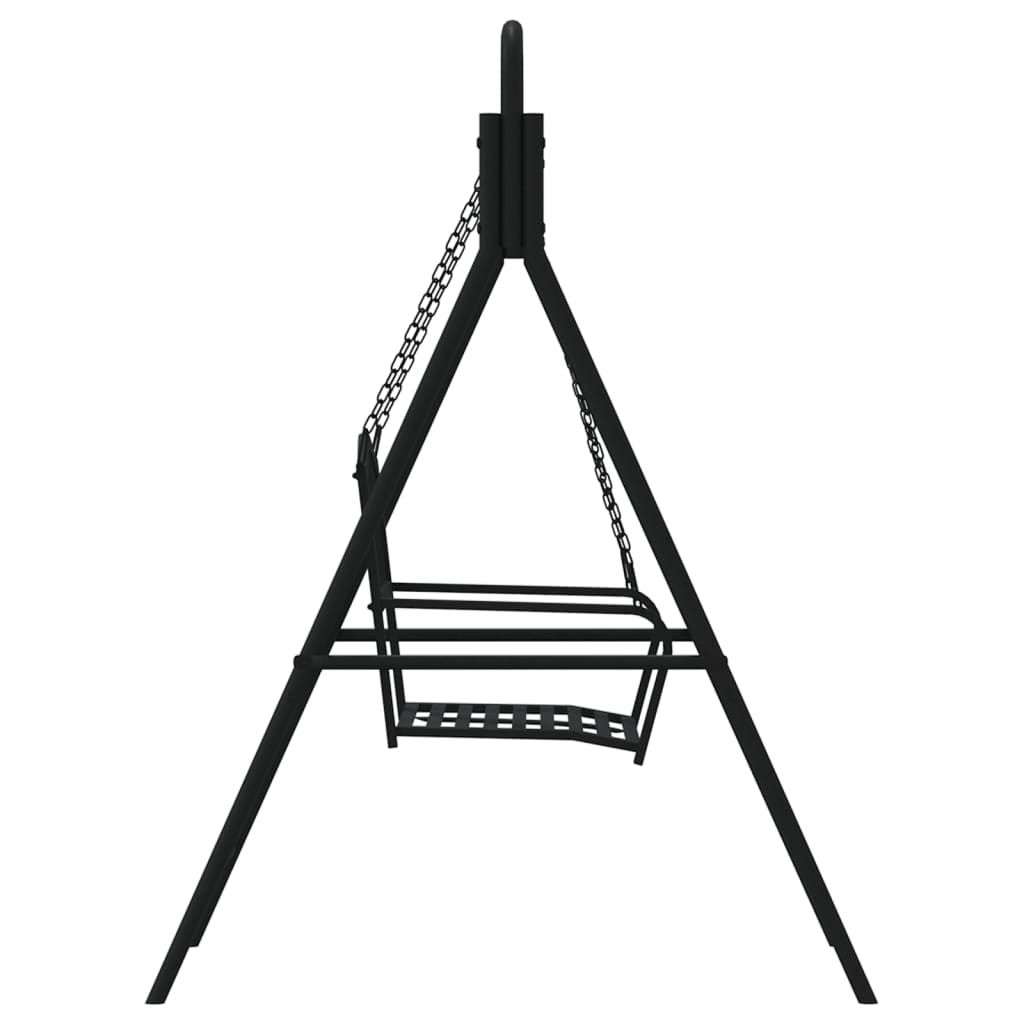Trädgårdsbänk Metall Hammock 124 cm Svart stål