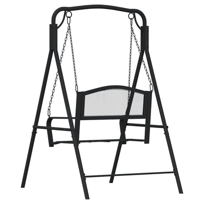 Trädgårdsbänk Metall Hammock 124 cm Svart stål