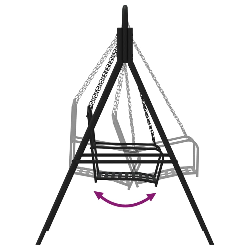 Trädgårdsbänk Metall Hammock 124 cm Svart stål