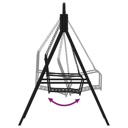 Trädgårdsbänk Metall Hammock 124 cm Svart stål
