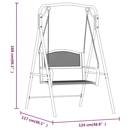 Trädgårdsbänk Metall Hammock 124 cm Svart stål