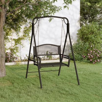 Trädgårdsbänk Metall Hammock 124 cm Svart stål